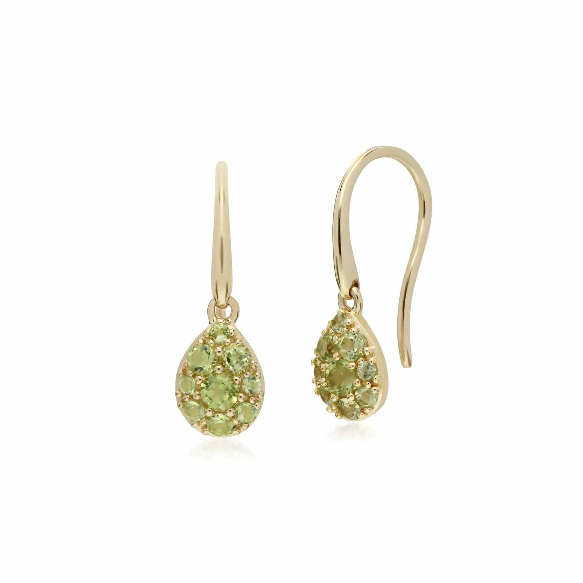 Classic Round Peridot Pear Cluster Drop Earrings & Pendant Set in 9ct Yellow Gold sold by Gemondo Jewellery product image thumbnail 2