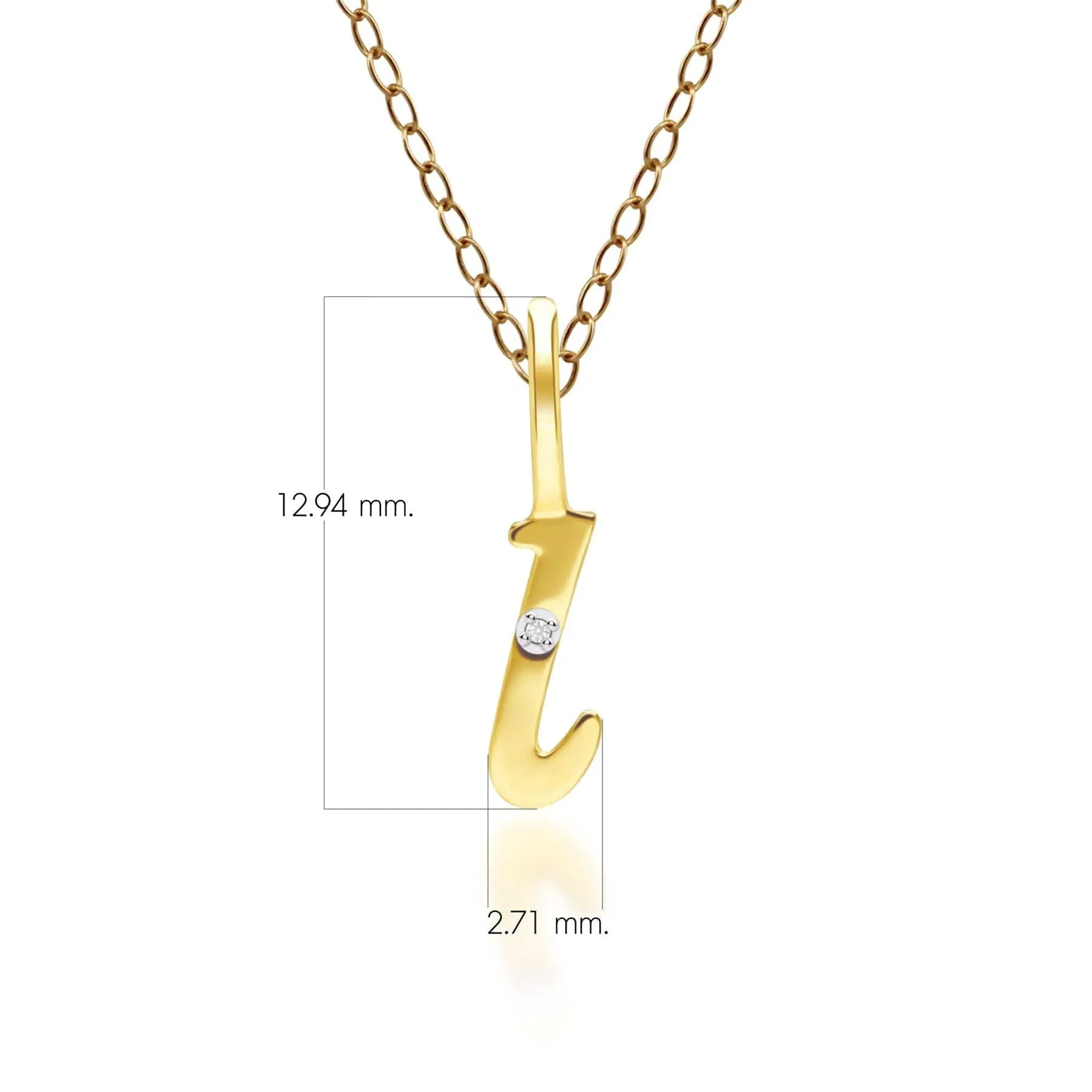 Alphabet Letter L Diamond pendant in 9ct Yellow Gold sold by Gemondo Jewellery product image thumbnail 3