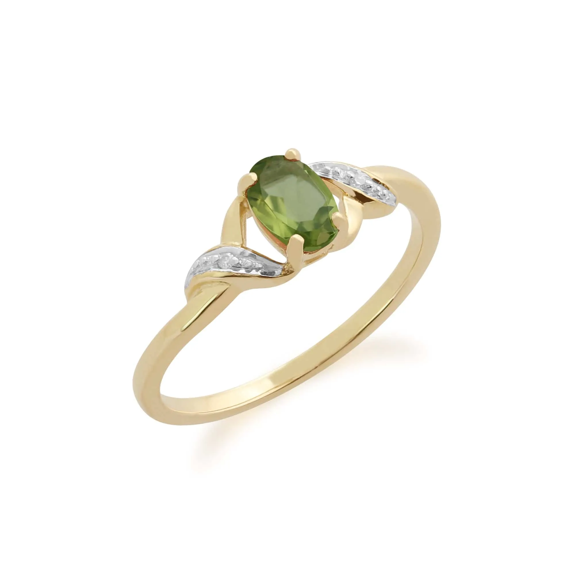 Gemondo 9ct Yellow Gold 0.51ct Peridot & Diamond Ring sold by Gemondo Jewellery