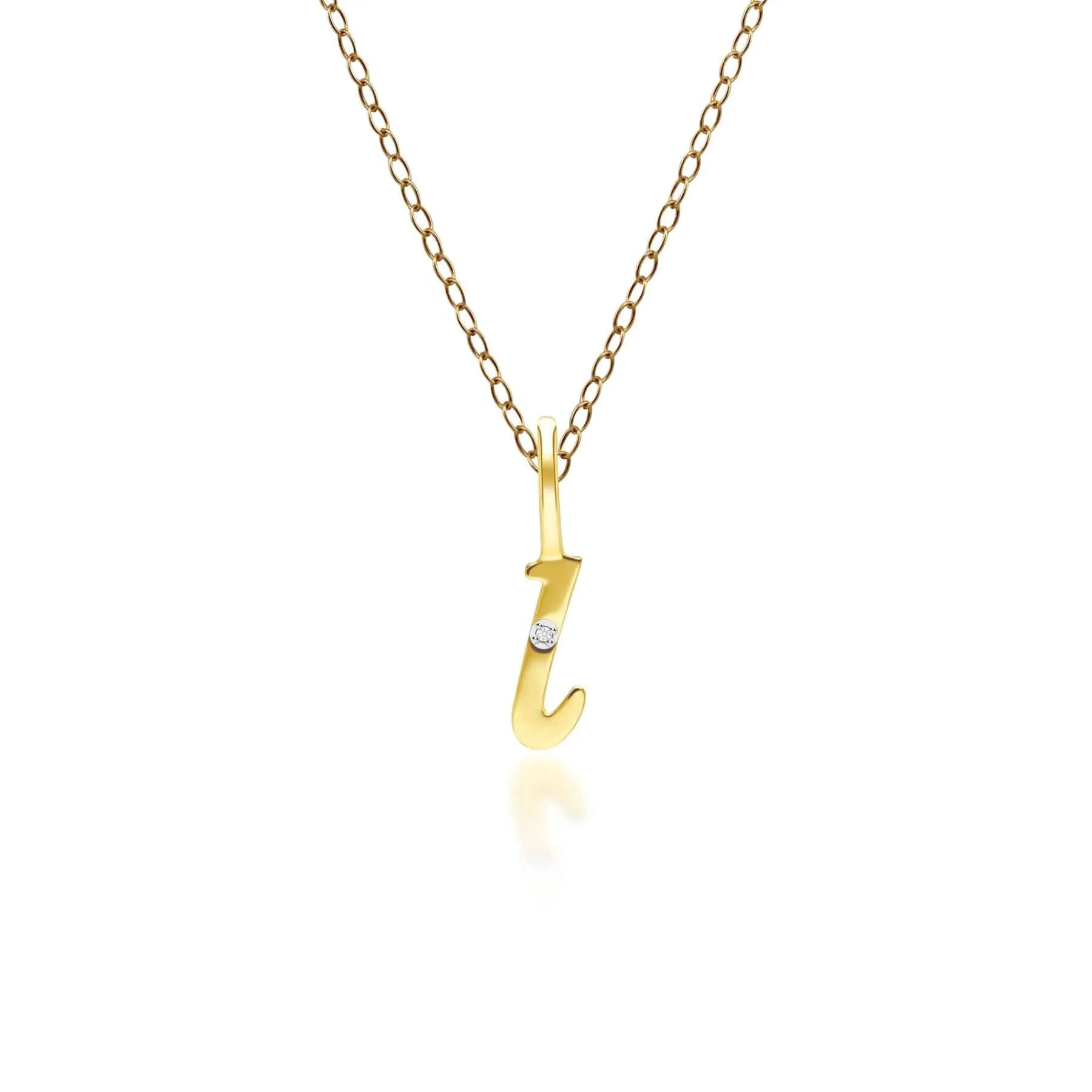 Alphabet Letter L Diamond pendant in 9ct Yellow Gold sold by Gemondo Jewellery
