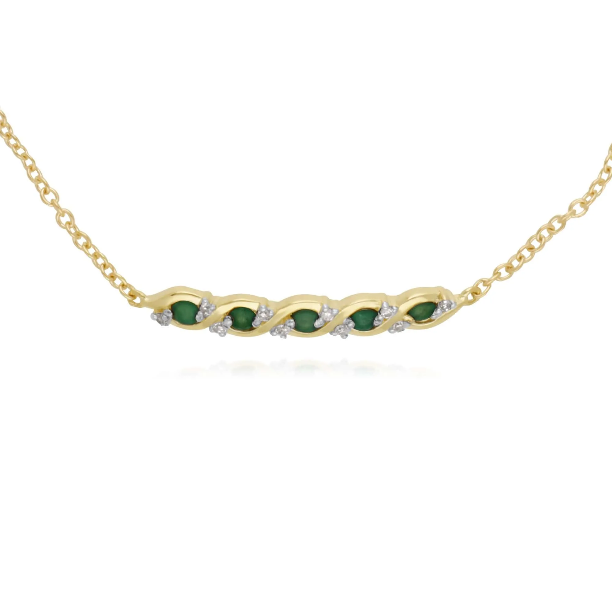 Classic Emerald & Diamond Twisted Bracelet in 9ct Gold sold by Gemondo Jewellery product image thumbnail 2