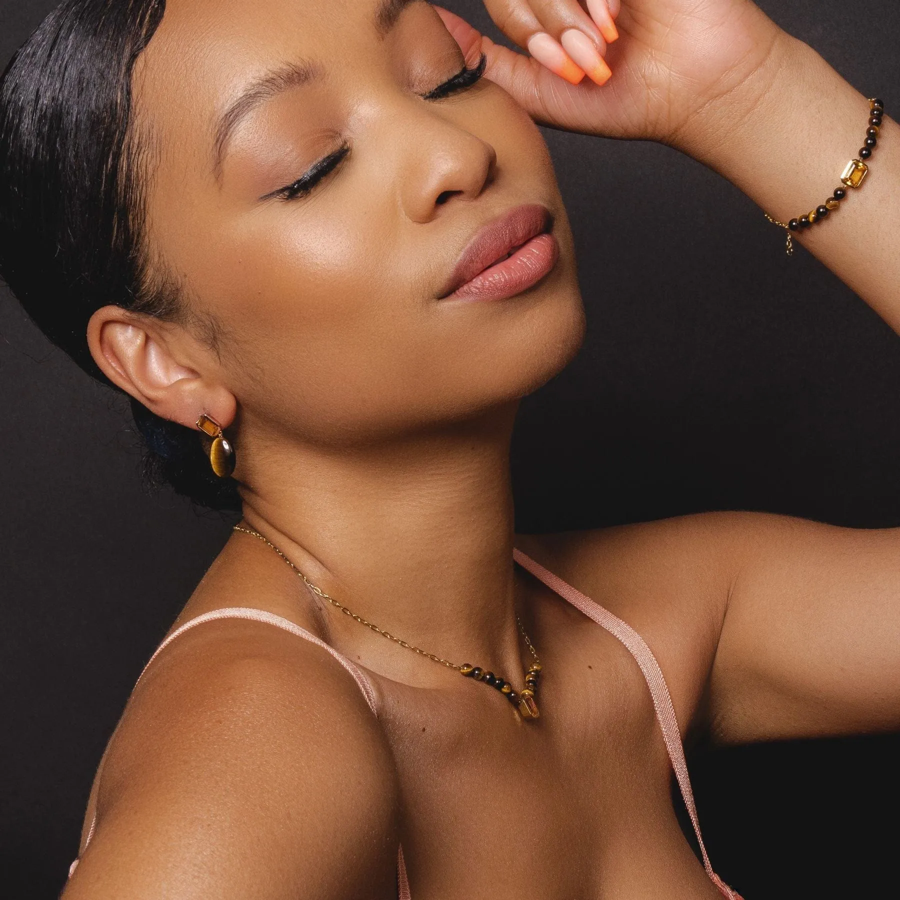 ECFEW™ Unifier Citrine & Tigers Eye Chain Bracelet In Sterling Silver sold by Gemondo Jewellery product image thumbnail 2