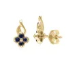 Floral Round Sapphire Stud Earrings in 9ct Yellow Gold sold by Gemondo Jewellery
