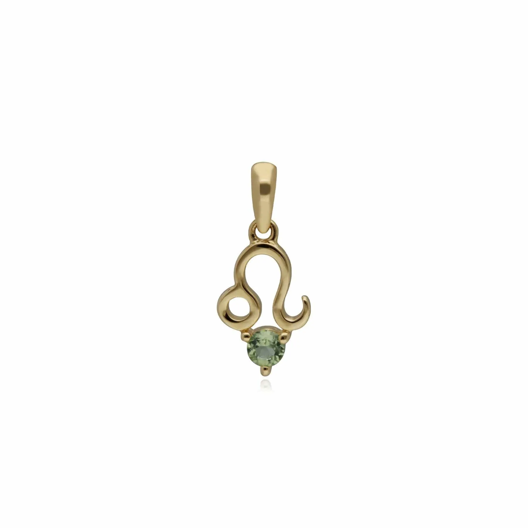 Peridot Leo Zodiac Charm Necklace in 9ct Yellow Gold sold by Gemondo Jewellery product image thumbnail 3