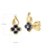 Floral Round Sapphire Stud Earrings in 9ct Yellow Gold sold by Gemondo Jewellery