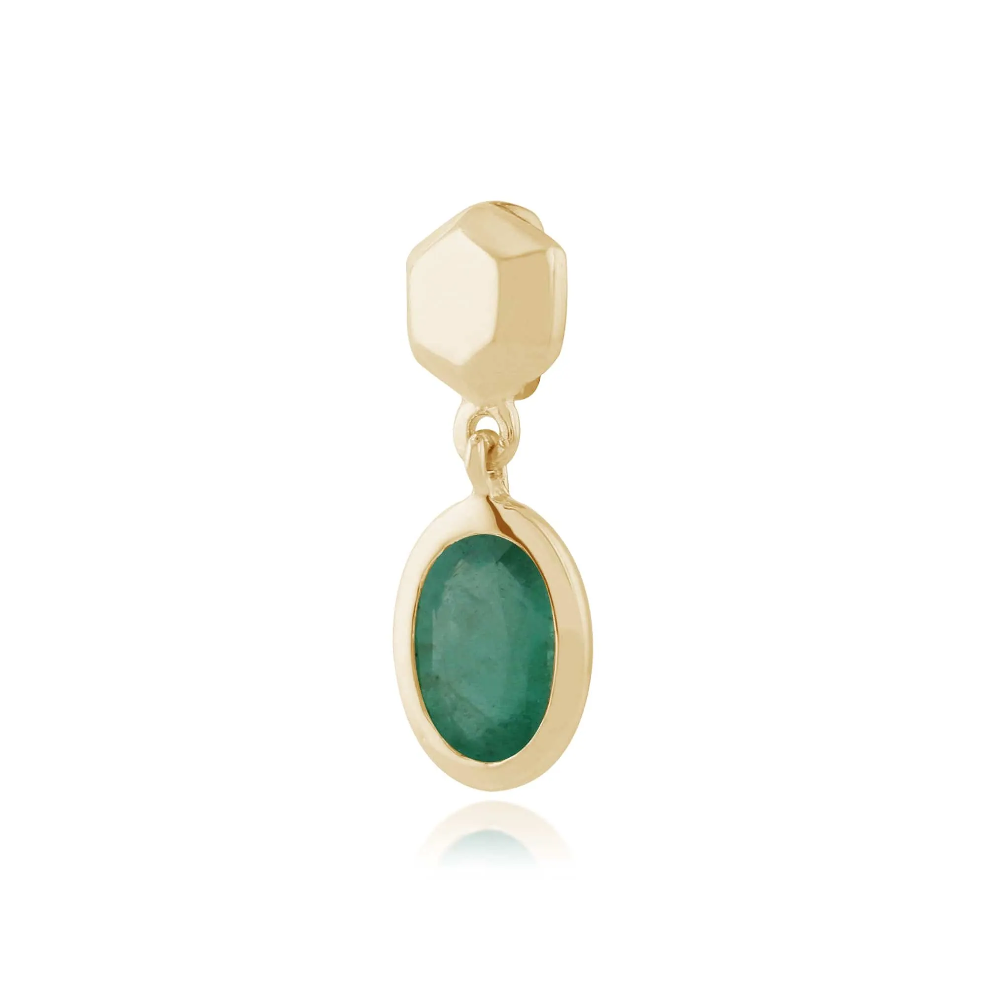 Classic Oval Emerald Bezel Set Drop Pendant in 9ct Yellow Gold sold by Gemondo Jewellery product image thumbnail 2