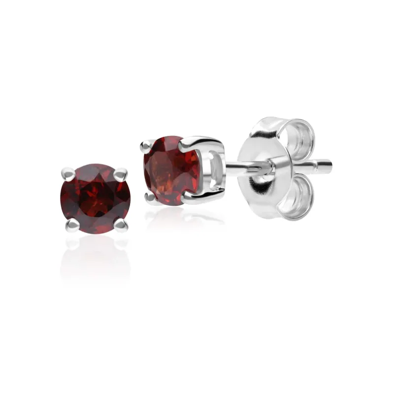Gemondo Rhodolite Garnet Round Stud Earrings In 9ct White Gold sold by Gemondo Jewellery
