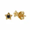 Classic Single Stone Round Sapphire Star Stud Earrings in 9ct Yellow Gold sold by Gemondo Jewellery