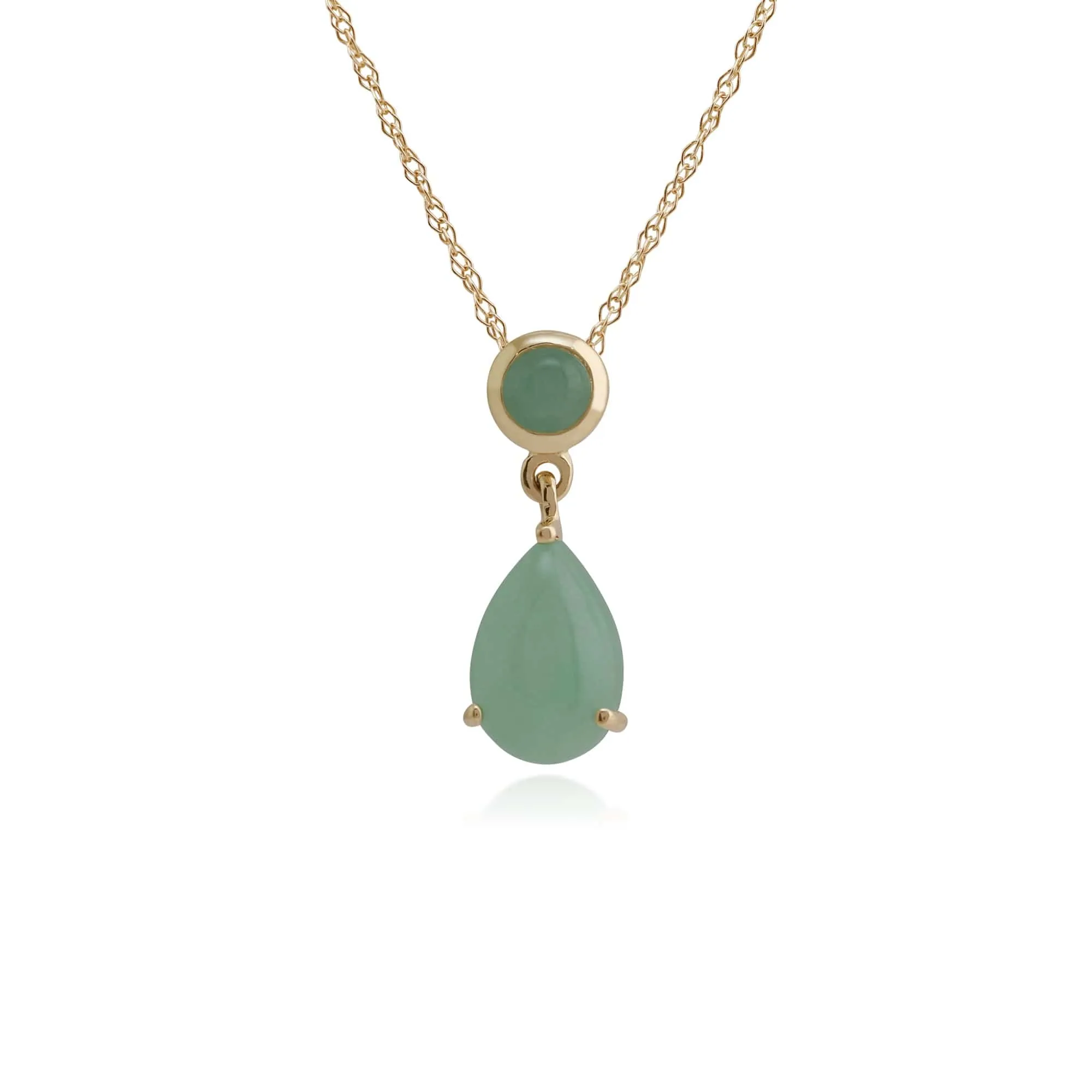 Classic Pear & Round Jade Drop Earrings & Pendant Set in 9ct Gold sold by Gemondo Jewellery product image thumbnail 3