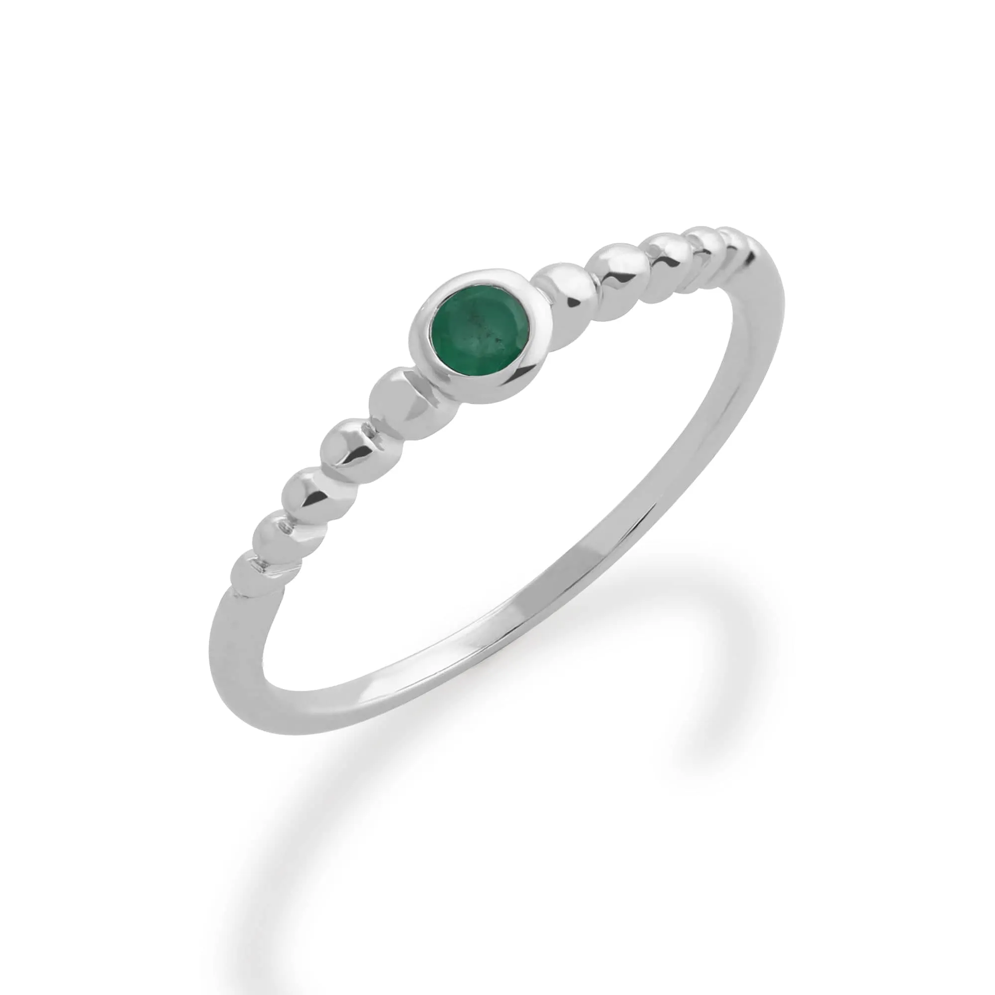 Essential Round Emerald Hoop Earrings & Ring Set in 925 Sterling Silver sold by Gemondo Jewellery product image thumbnail 3