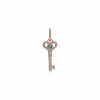 Rose Gold Plated Sterling Silver Blue Topaz Small Key Charm sold by Gemondo Jewellery