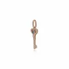 Rose Gold Plated Sterling Silver Blue Topaz Small Key Charm sold by Gemondo Jewellery
