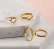 Rainbow Wishbone Style Ring in Gold Plated Sterling Silver sold by Gemondo Jewellery
