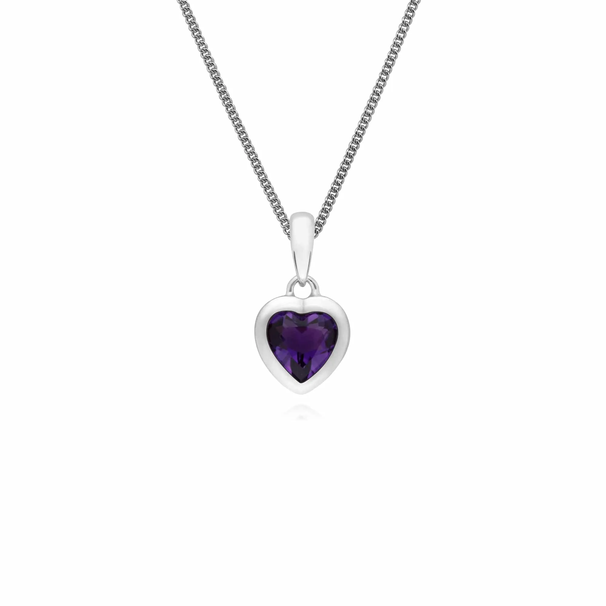 Classic Heart Amethyst Stud Earrings & Pendant Set in 925 Sterling Silver sold by Gemondo Jewellery product image thumbnail 3