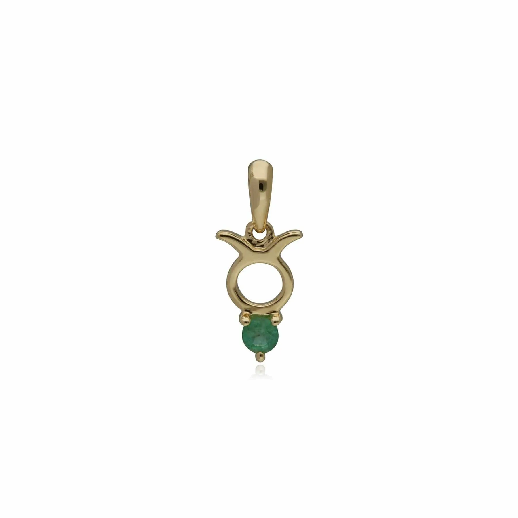 Emerald Taurus Zodiac Charm Necklace in 9ct Yellow Gold sold by Gemondo Jewellery product image thumbnail 3