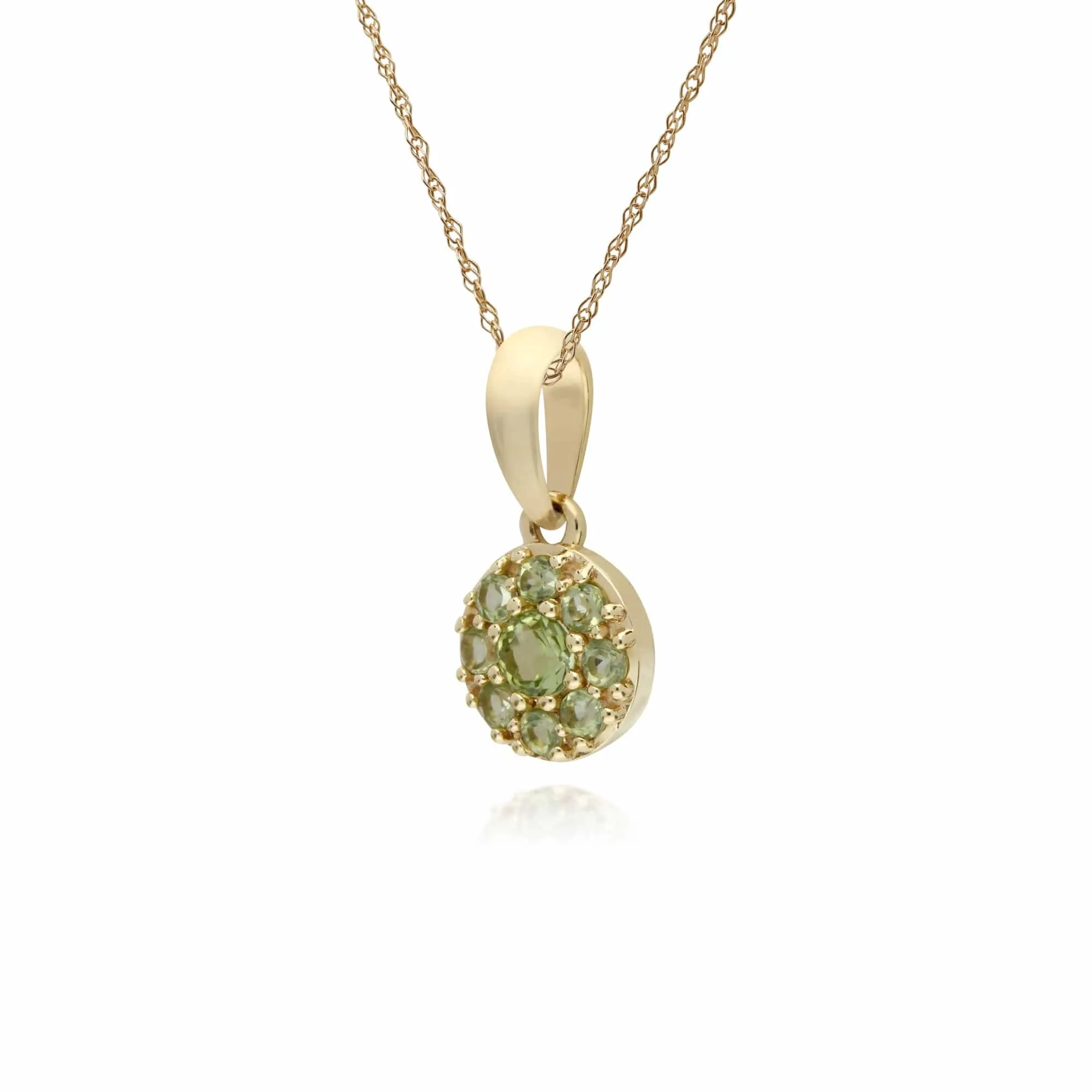 Gemondo 9ct Yellow Gold Peridot Round Cluster Pendant on 45cm Chain sold by Gemondo Jewellery product image thumbnail 2