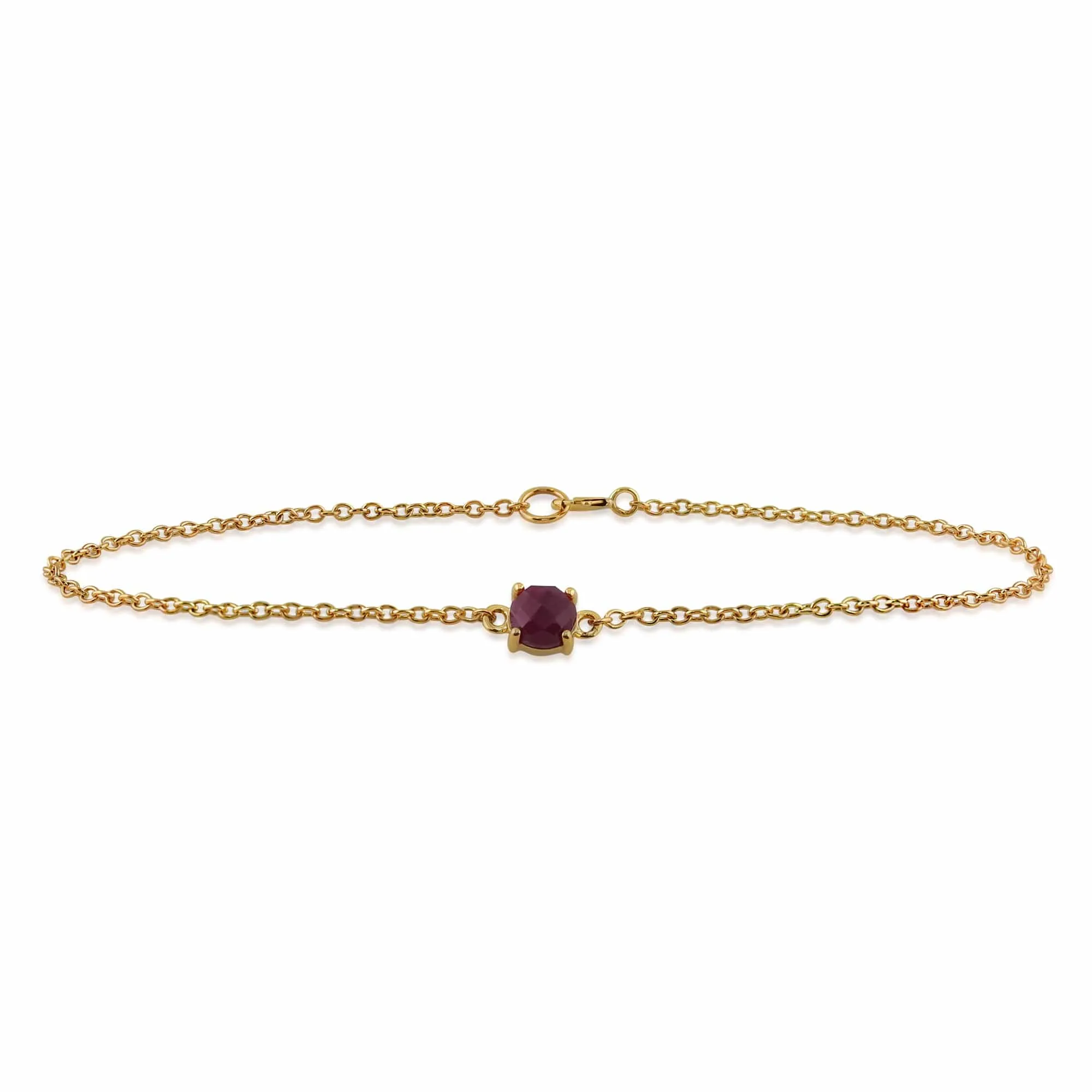 Classic Round Ruby Checkerboard Bracelet in 9ct Yellow Gold sold by Gemondo Jewellery