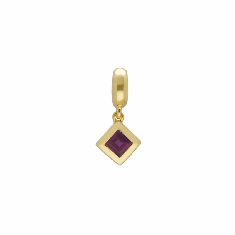 Achievement 'Visionary Stone' Gold Plated Rhodolite Charm sold by Gemondo Jewellery