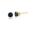 Classic Round Sapphire Stud Earrings with Detachable Diamond Square Earrings Jacket Set in 9ct Yellow Gold sold by Gemondo Jewellery