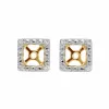 Classic Round Sapphire Stud Earrings with Detachable Diamond Square Earrings Jacket Set in 9ct Yellow Gold sold by Gemondo Jewellery