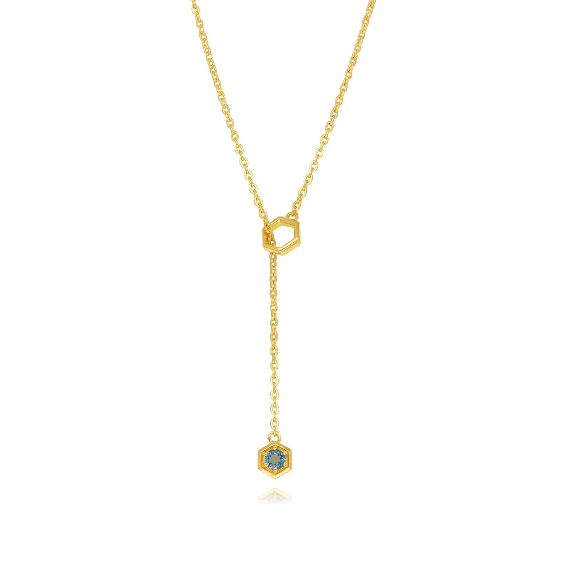 Modern Glam Topaz Lariat Necklace in Gold Plated Sterling Silver sold by Gemondo Jewellery
