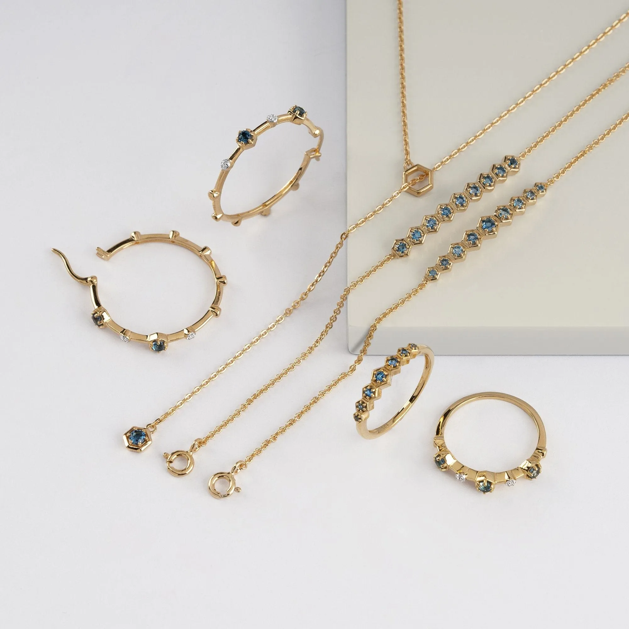 Modern Glam Topaz Lariat Necklace in Gold Plated Sterling Silver sold by Gemondo Jewellery product image thumbnail 4