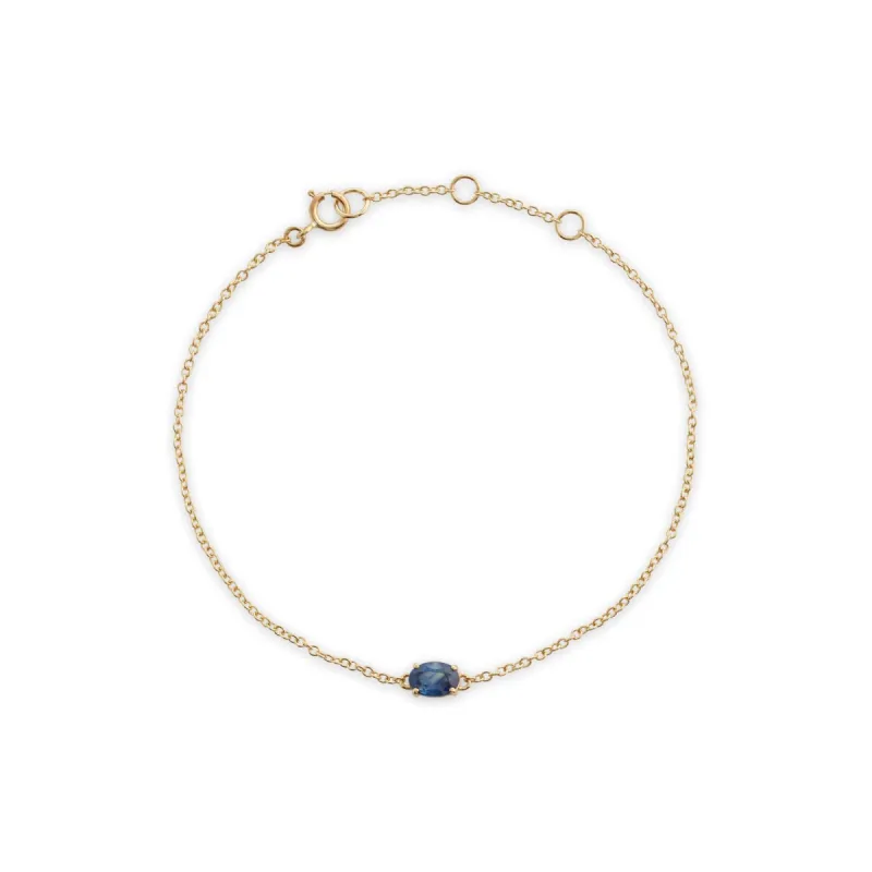 Classic Oval Sapphire Single Stone Bracelet in 9ct Yellow Gold sold by Gemondo Jewellery