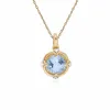 Gemondo 9ct Yellow Gold Halo Topaz & Diamond Round Cut Pendant on 45cm Chain sold by Gemondo Jewellery