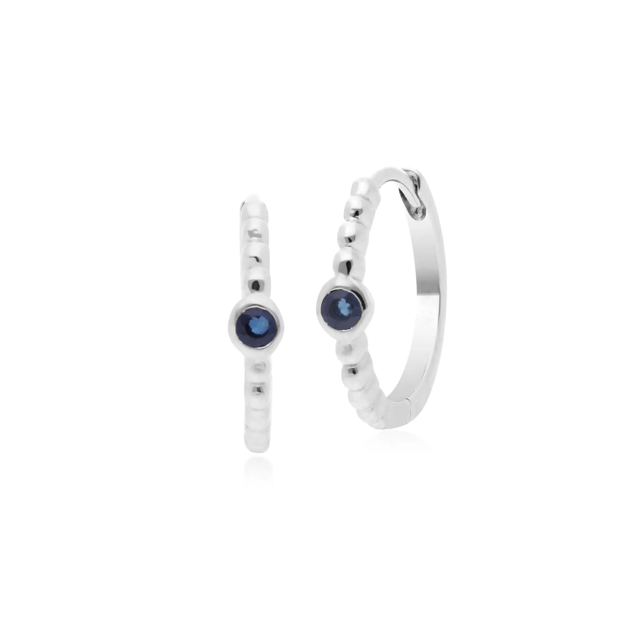 Essential Round Sapphire Hoop Earrings & Ring Set in 925 Sterling Silver sold by Gemondo Jewellery product image thumbnail 2