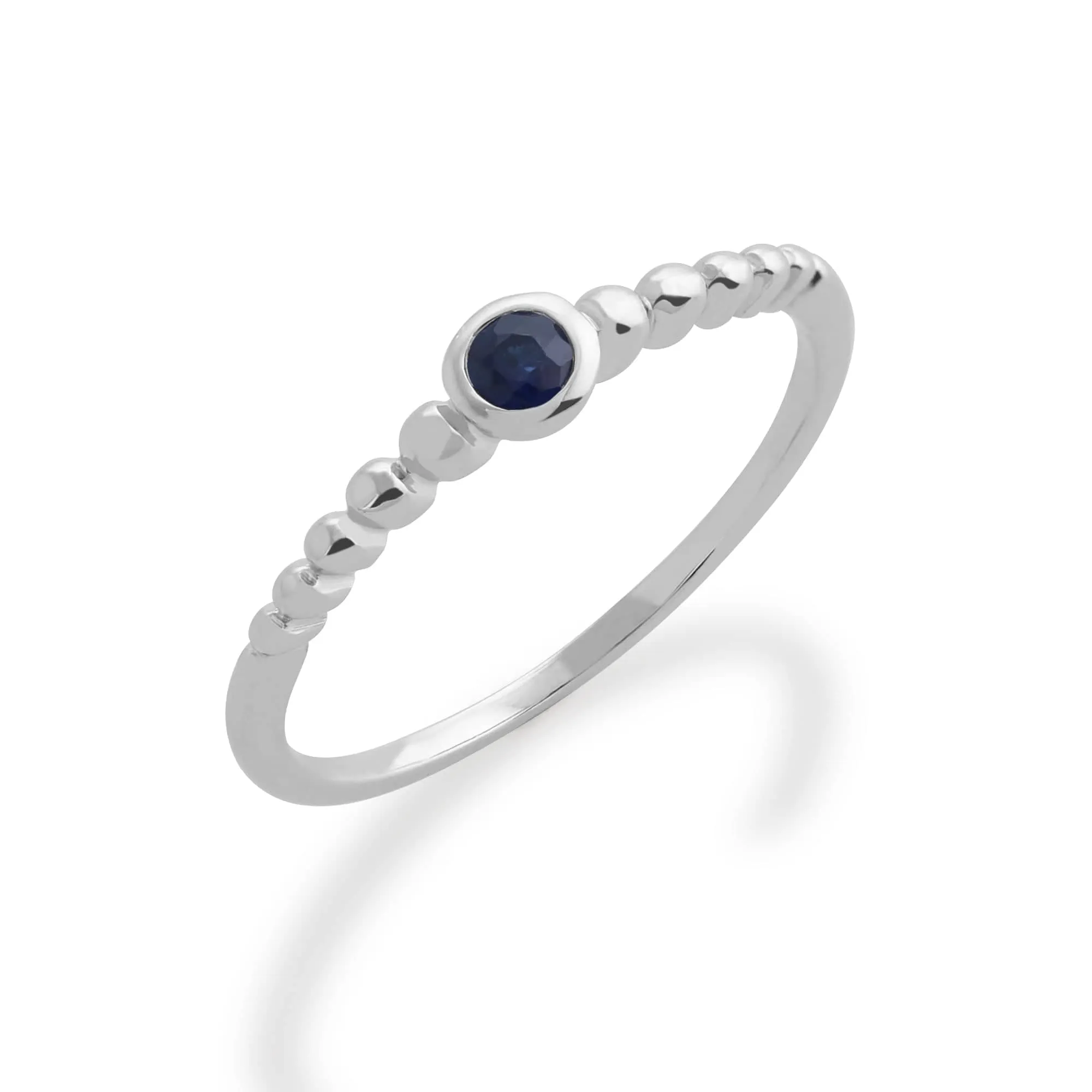 Essential Round Sapphire Hoop Earrings & Ring Set in 925 Sterling Silver sold by Gemondo Jewellery product image thumbnail 3