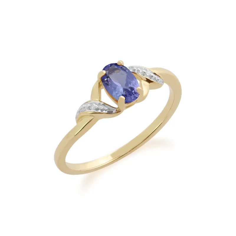 Gemondo 9ct Yellow Gold 0.48ct Tanzanite & Diamond Ring sold by Gemondo Jewellery