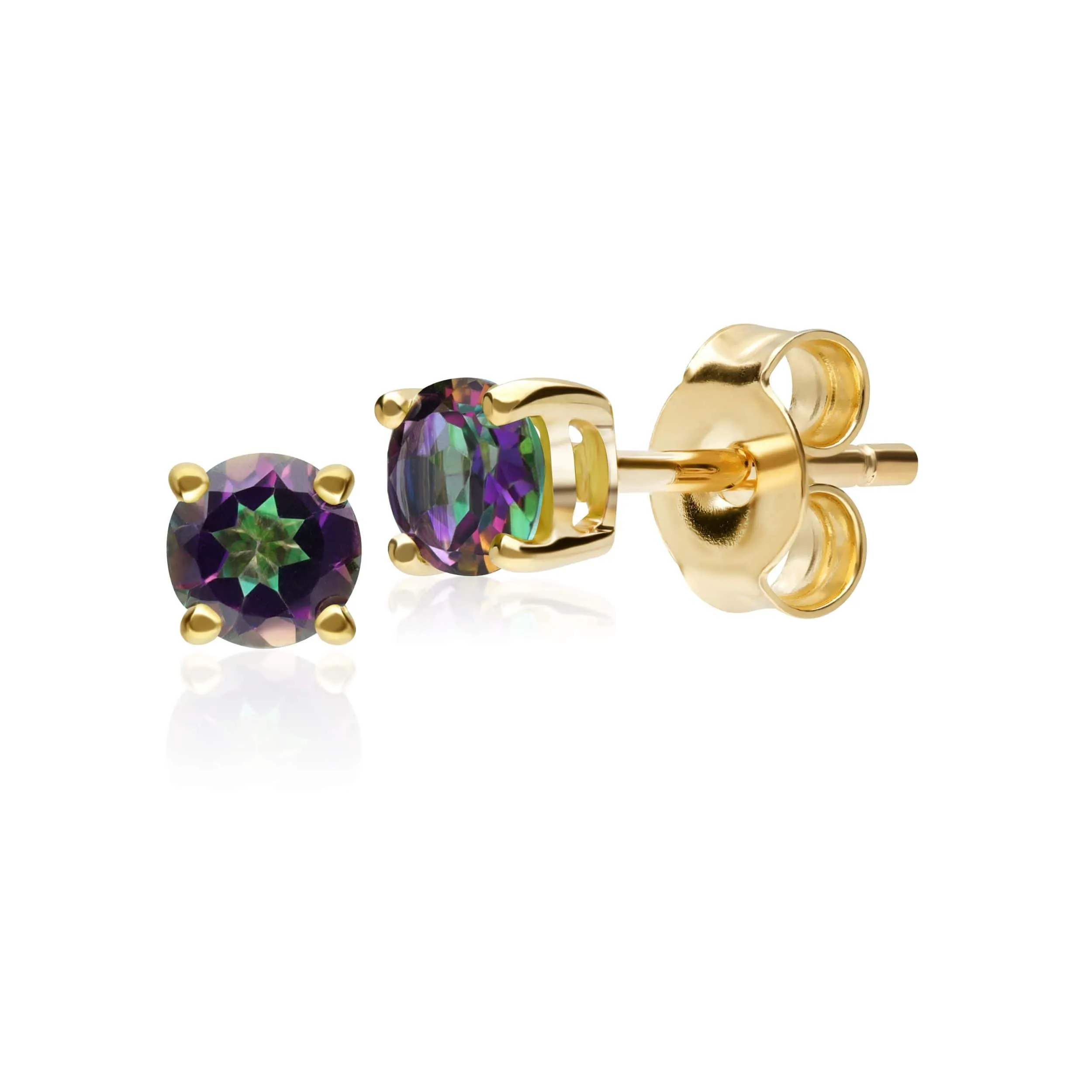 Classic Round Mystic Topaz Claw Set Stud Earrings in 9ct Yellow Gold sold by Gemondo Jewellery