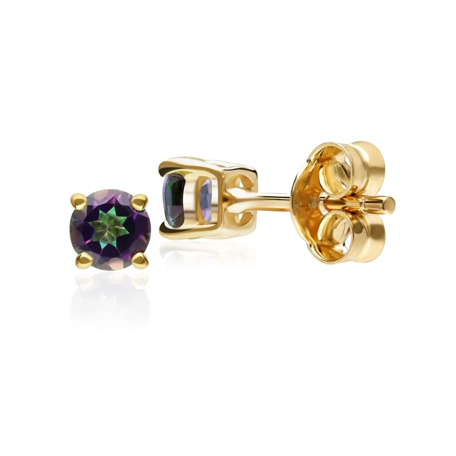 Classic Round Mystic Topaz Claw Set Stud Earrings in 9ct Yellow Gold sold by Gemondo Jewellery product image thumbnail 2