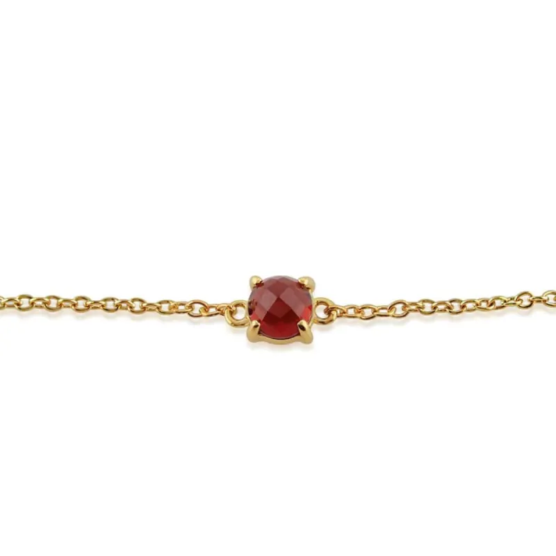 Classic Round Garnet Checkerboard Bracelet in 9ct Yellow Gold sold by Gemondo Jewellery