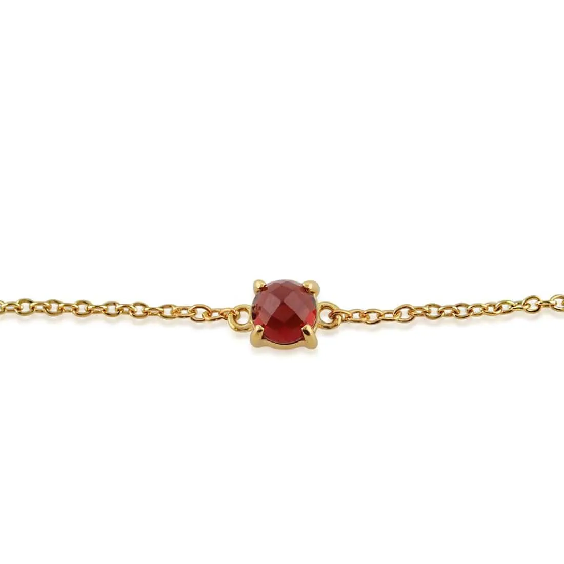 Classic Round Garnet Checkerboard Bracelet in 9ct Yellow Gold sold by Gemondo Jewellery