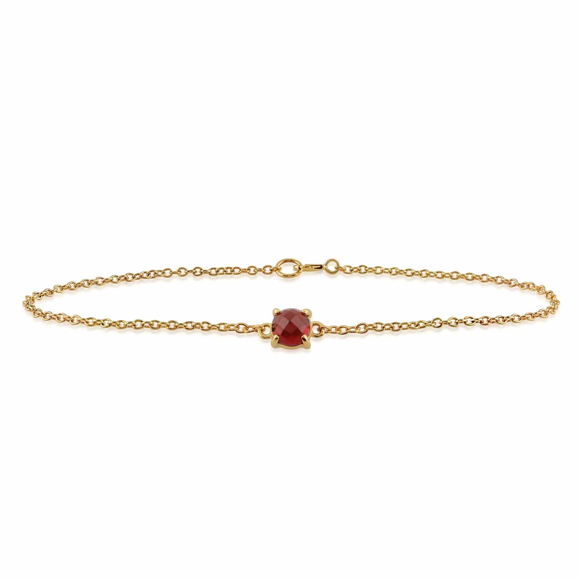 Classic Round Garnet Checkerboard Bracelet in 9ct Yellow Gold sold by Gemondo Jewellery product image thumbnail 2