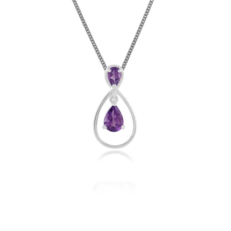 Gemondo 9ct White Gold 0.83ct Amethyst Pendant on 45cm Chain sold by Gemondo Jewellery