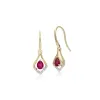 Classic Ruby & Diamond Leaf Drop Earrings & Pendant Set in 9ct Yellow Gold sold by Gemondo Jewellery