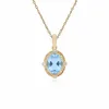 Gemondo 9ct Yellow Gold Halo Topaz & Diamond Oval Cut Pendant on 45cm Chain sold by Gemondo Jewellery