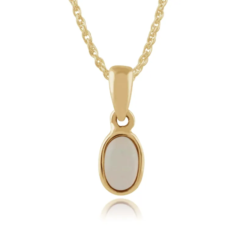 Classic Oval Opal Pendant in 9ct Yellow Gold sold by Gemondo Jewellery