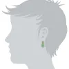 Boho Cushion Cut Jade Cabochon & Peridot Stud Earrings in Gold Plated 925 Sterling Silver sold by Gemondo Jewellery