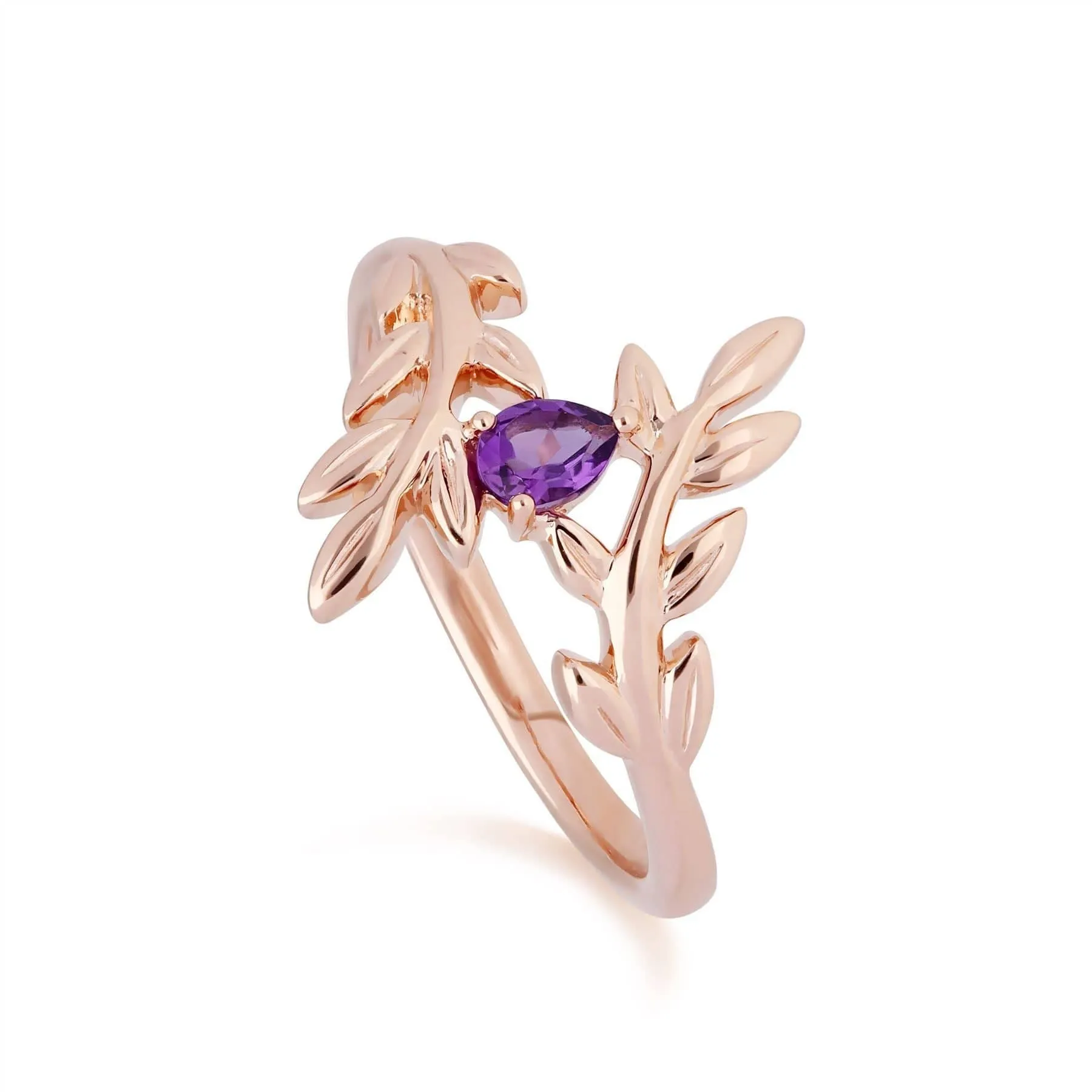 O Leaf Amethyst Bracelet & Ring Set in 9ct Rose Gold sold by Gemondo Jewellery product image thumbnail 3