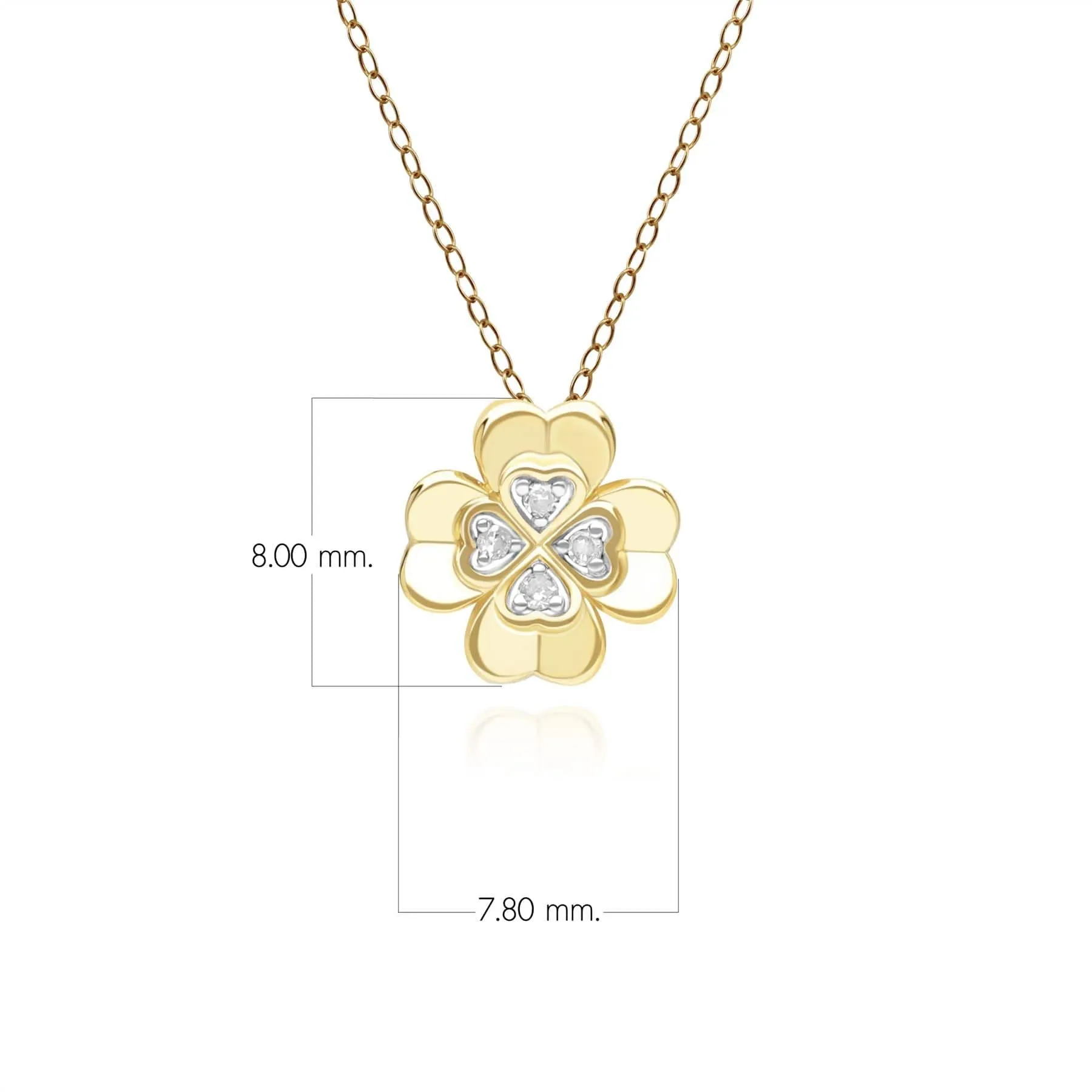 Gardenia Diamond Clover Pendant Necklace in 9ct Yellow Gold sold by Gemondo Jewellery product image thumbnail 3