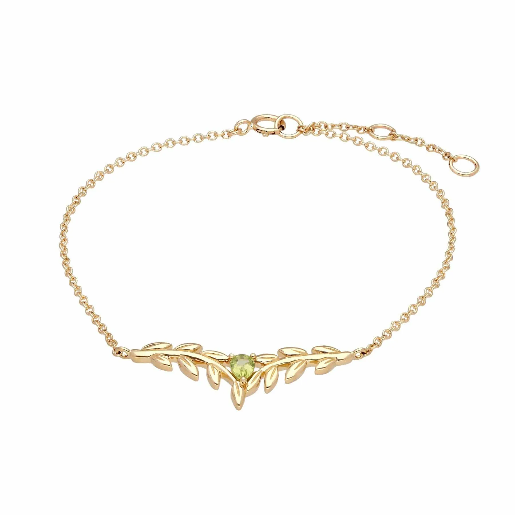 O Leaf Peridot Necklace & Bracelet Set in 9ct Yellow Gold sold by Gemondo Jewellery product image thumbnail 3