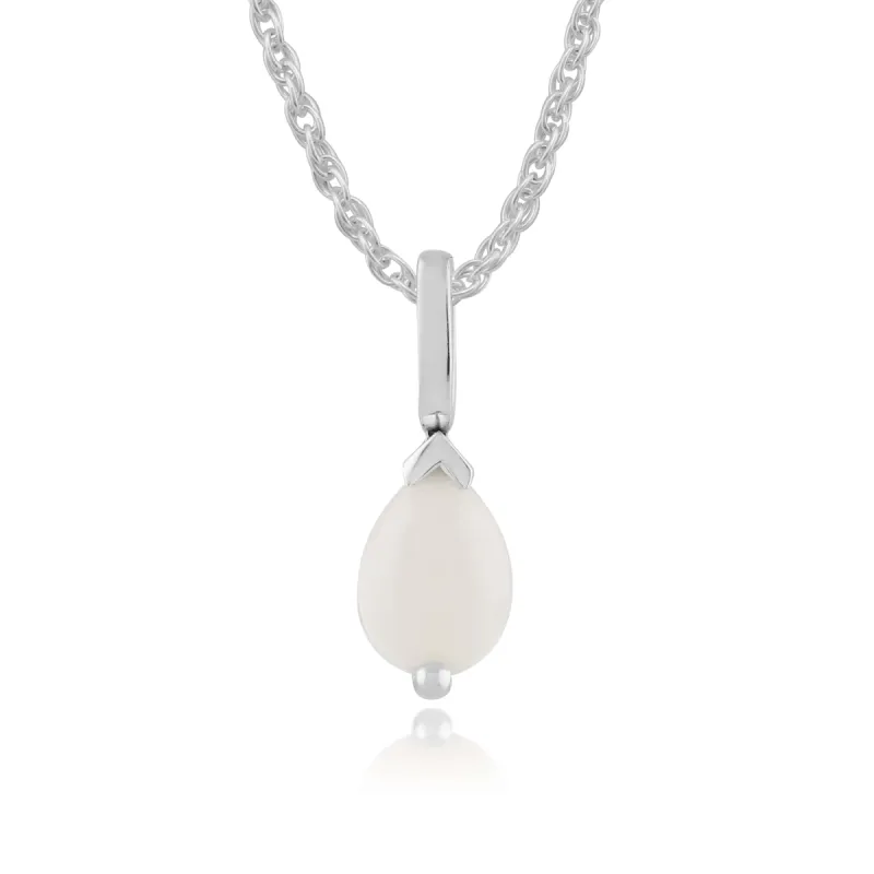 Classic Pear Opal Pendant in 9ct White Gold sold by Gemondo Jewellery