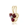 Classic Round Ruby & Diamond Cluster Pendant in 9ct Yellow Gold sold by Gemondo Jewellery