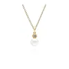 Modern Pearl & White Topaz Pendant in 9ct Gold sold by Gemondo Jewellery