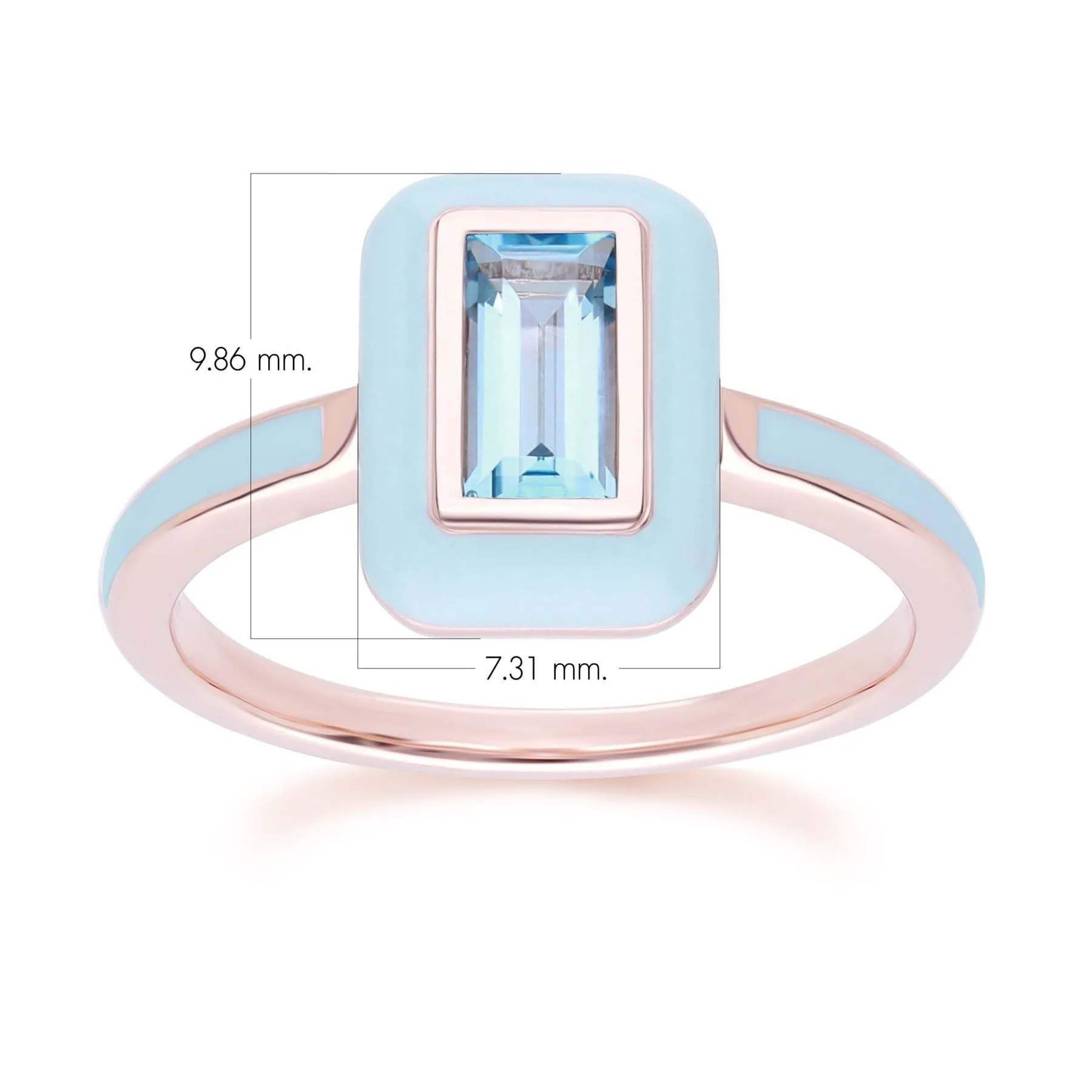 Siberian Waltz Blue Enamel & Swiss Blue Topaz Ring In 18ct Rose Gold Plated Sterling Silver sold by Gemondo Jewellery product image thumbnail 4