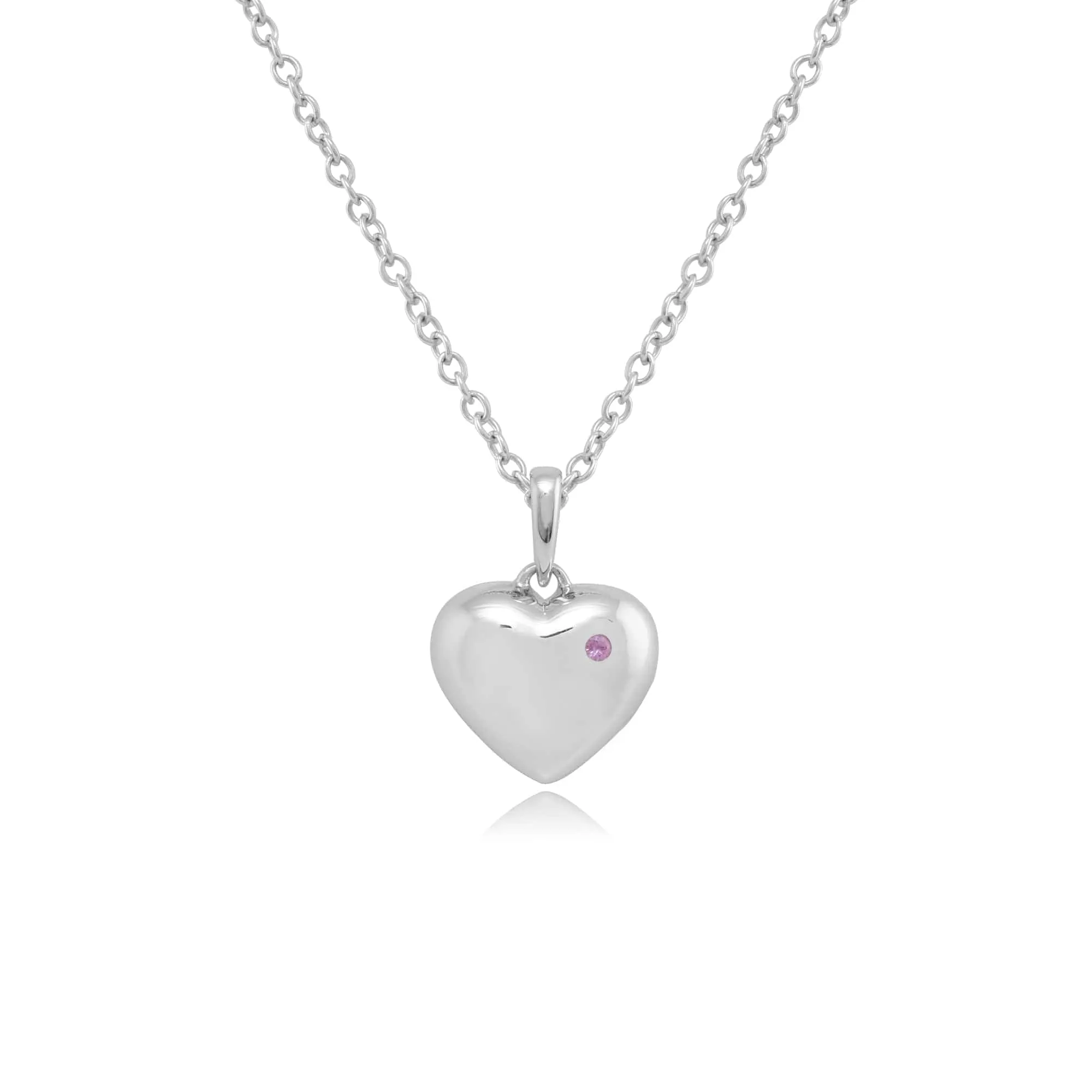 Gemondo Sterling Silver Pink Sapphire Heart Pendant on 45cm Chain sold by Gemondo Jewellery