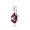 Floral Round Ruby & Diamond Pendant in 9ct White Gold sold by Gemondo Jewellery